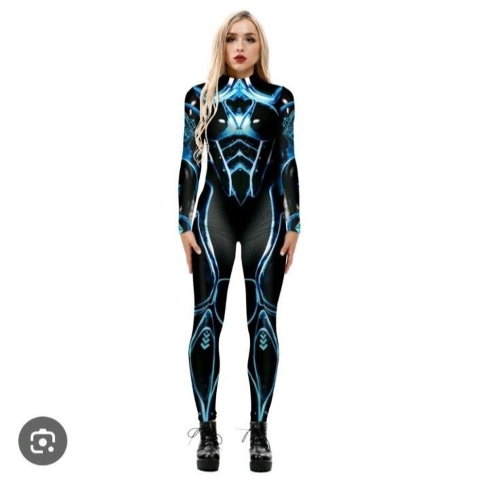 Halloween Machine Armor Bodysuit Jumpsuit Cosplay Women One Piece Size XXL